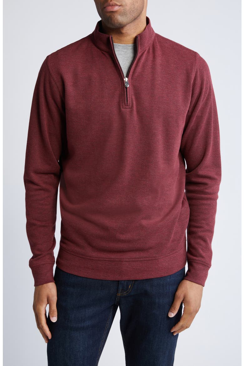 Crown Comfort Piqué Quarter Zip Pullover, Main, color, CURRANT
