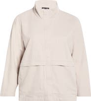 Eileen Fisher Zip-Up Organic Cotton & Organic Linen Jacket