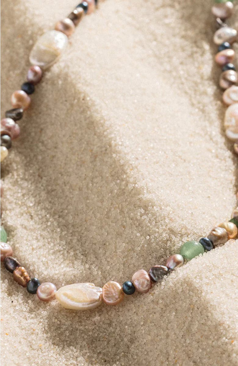 MADE BY MARY Low Tide Pearl Necklace, Alternate, color, Gold Vermeil
