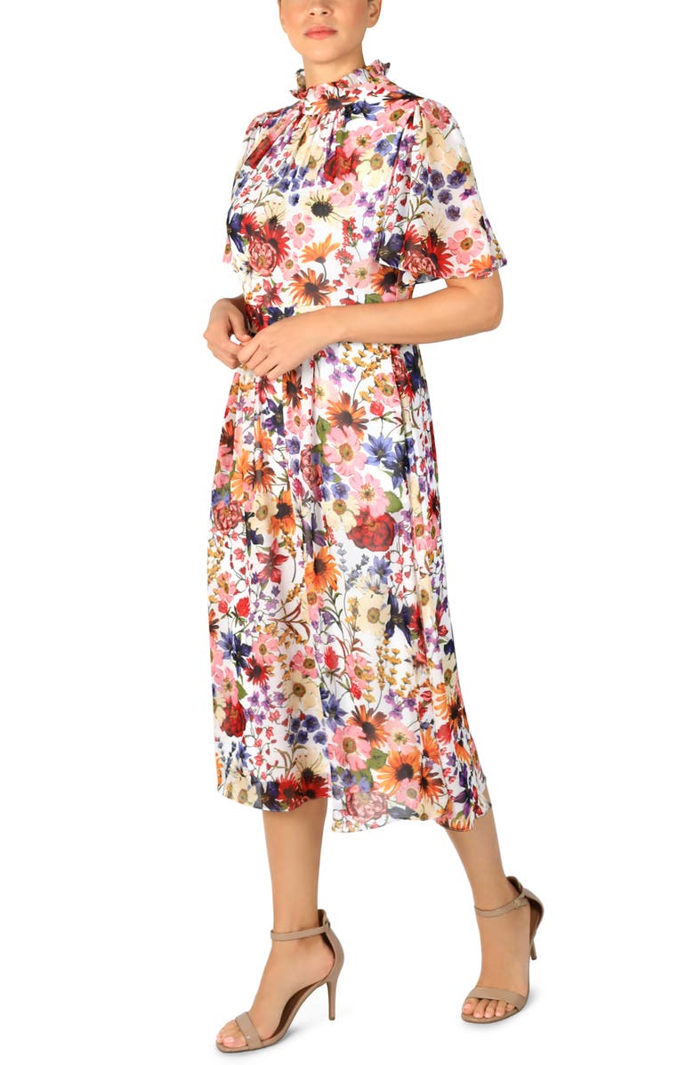 Julia Jordan Floral Fit & Flare Midi Dress, Alternate, color, 