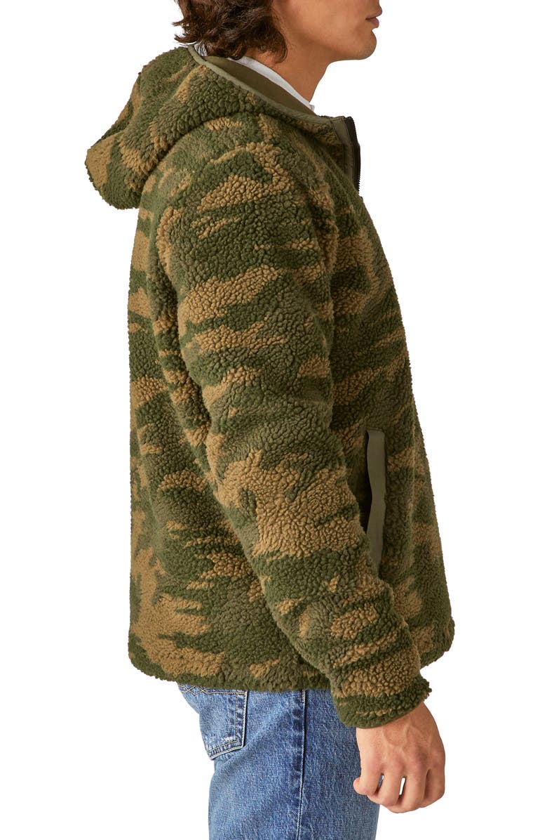 Lucky Brand Utility Camouflage Fleece Half-Zip Hoodie, Alternate, color,