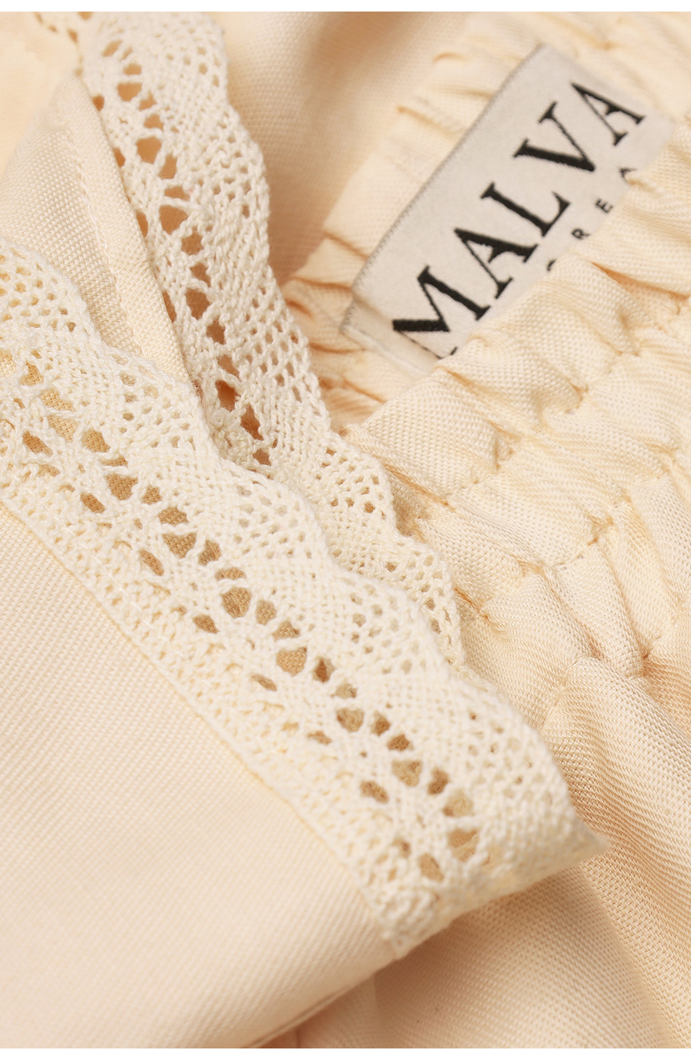 Malva Florea Lace-Trimmed High-Waisted Shorts, Alternate, color, Light Apricot