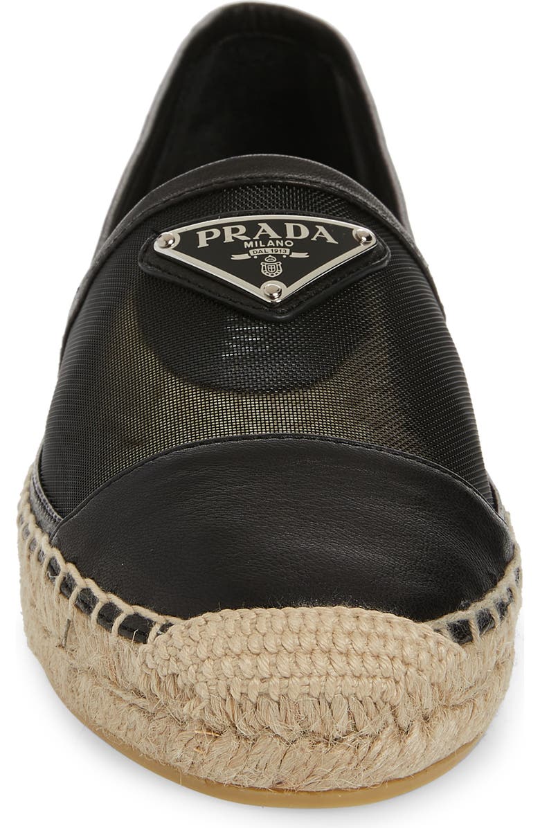 Prada Mesh Espadrille Flat, Alternate, color,