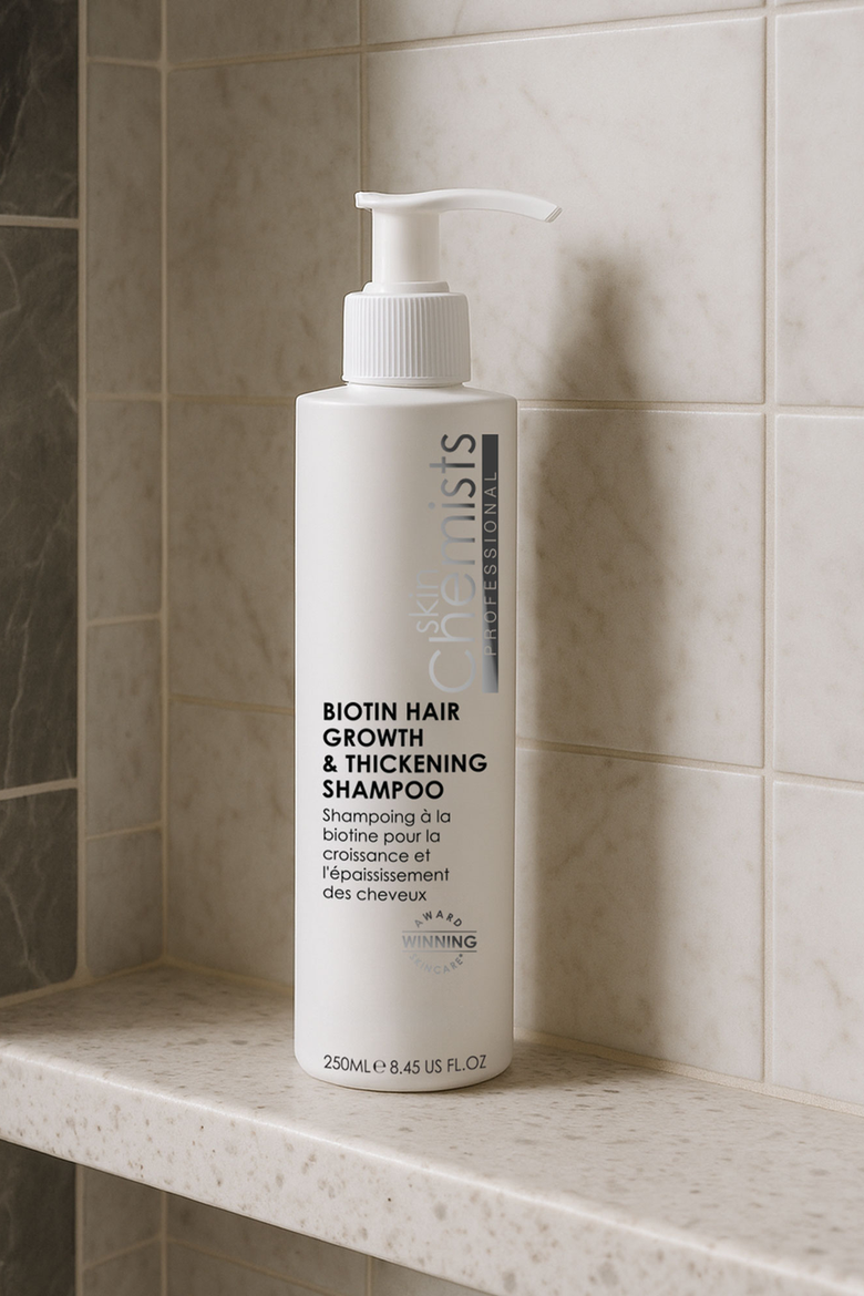 Biotin Hair Growth & Thickening Shampoo 250ml 50ml for Anti-Aging, Brightening, Alternate, color, White