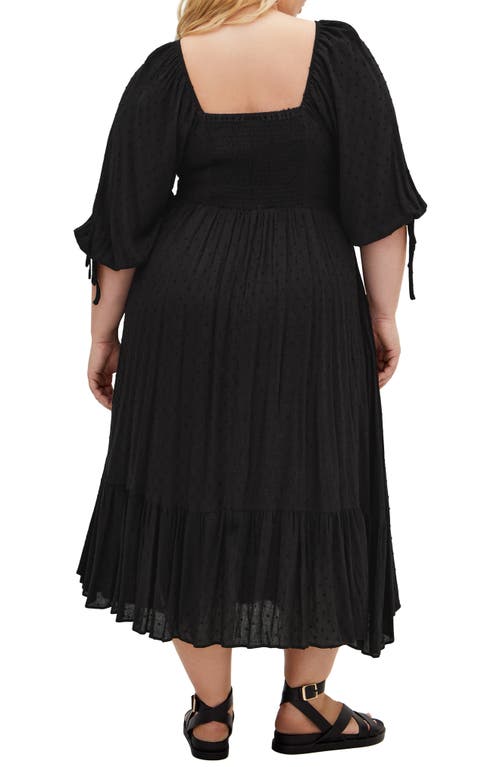 City Chic The Ally Clip Dot Maxi Dress In Black