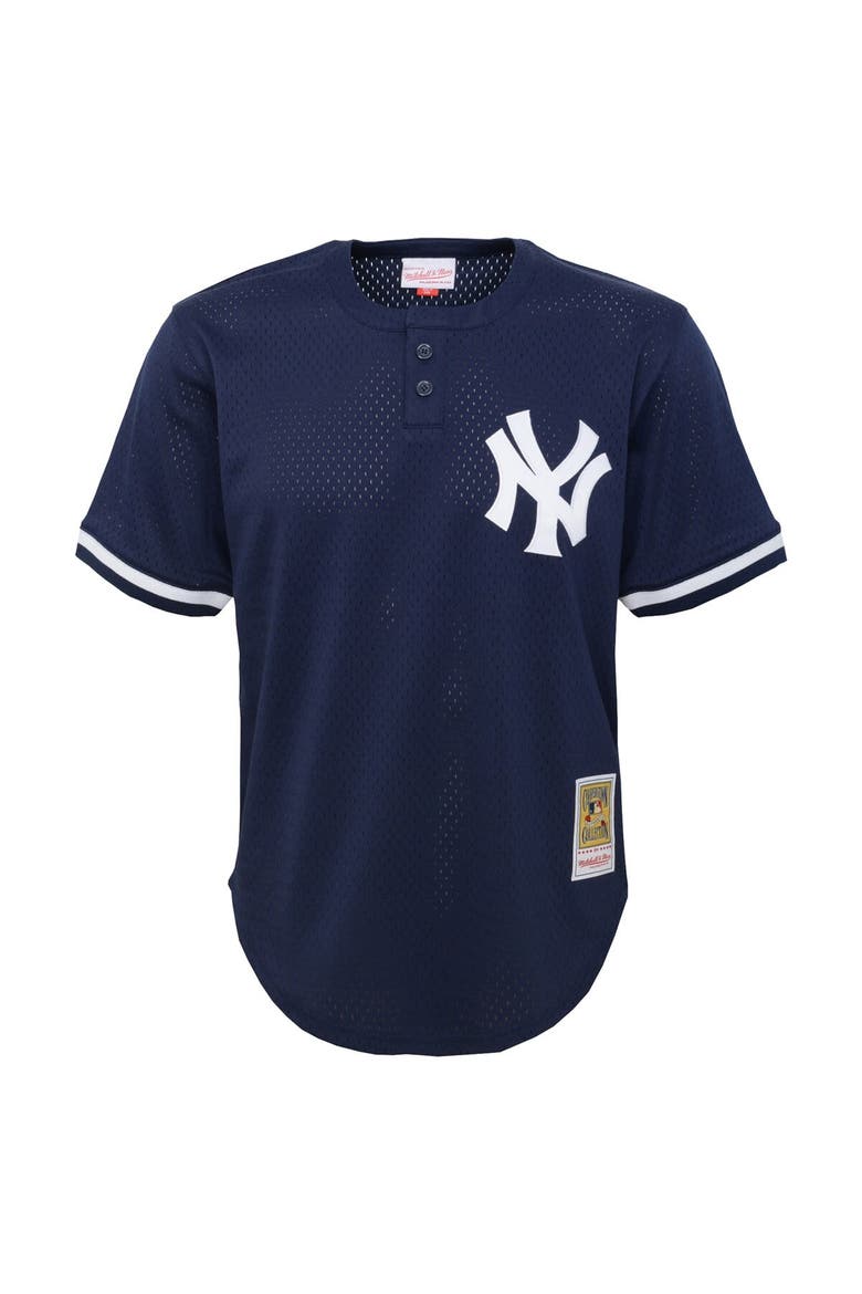 Toddler Mitchell & Ness Derek Jeter Navy New York Yankees Cooperstown Collection Mesh Batting Practice Jersey, Alternate, color, Navy