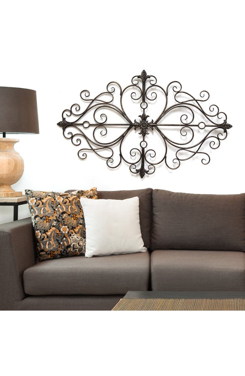 PARKLAND COLLECTION Black Traditional Scroll Wall Decor, Alternate, color, Black