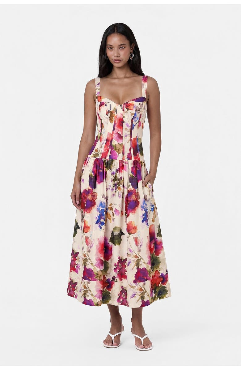 NICHOLAS Makenna Floral Dress, Alternate, color, Watercolor Flora