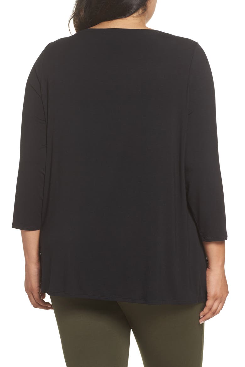 Knot Hem Tee, Alternate, color, BLACK