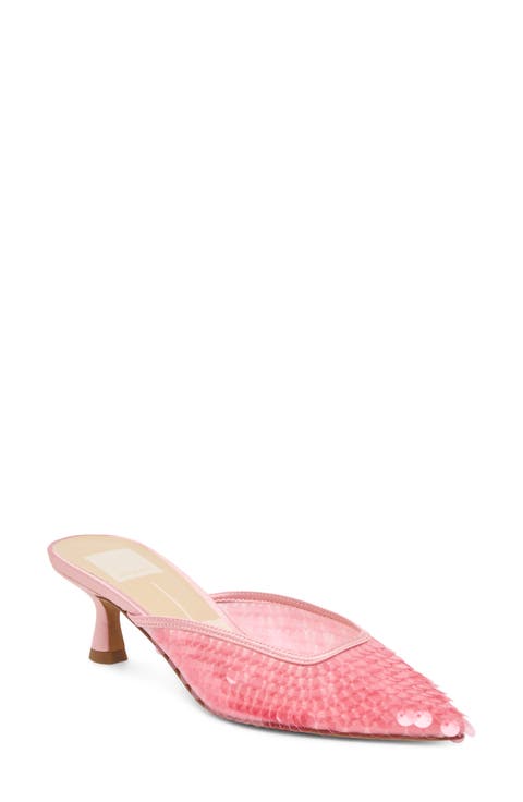 Cleo Shimmer Kitten Heel Mule (Women)