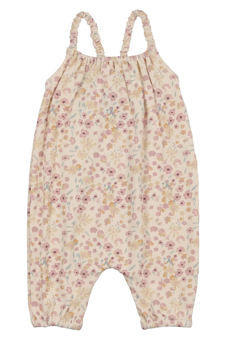 Pretty Garden Romper, Main, color, BEIGE GIRL