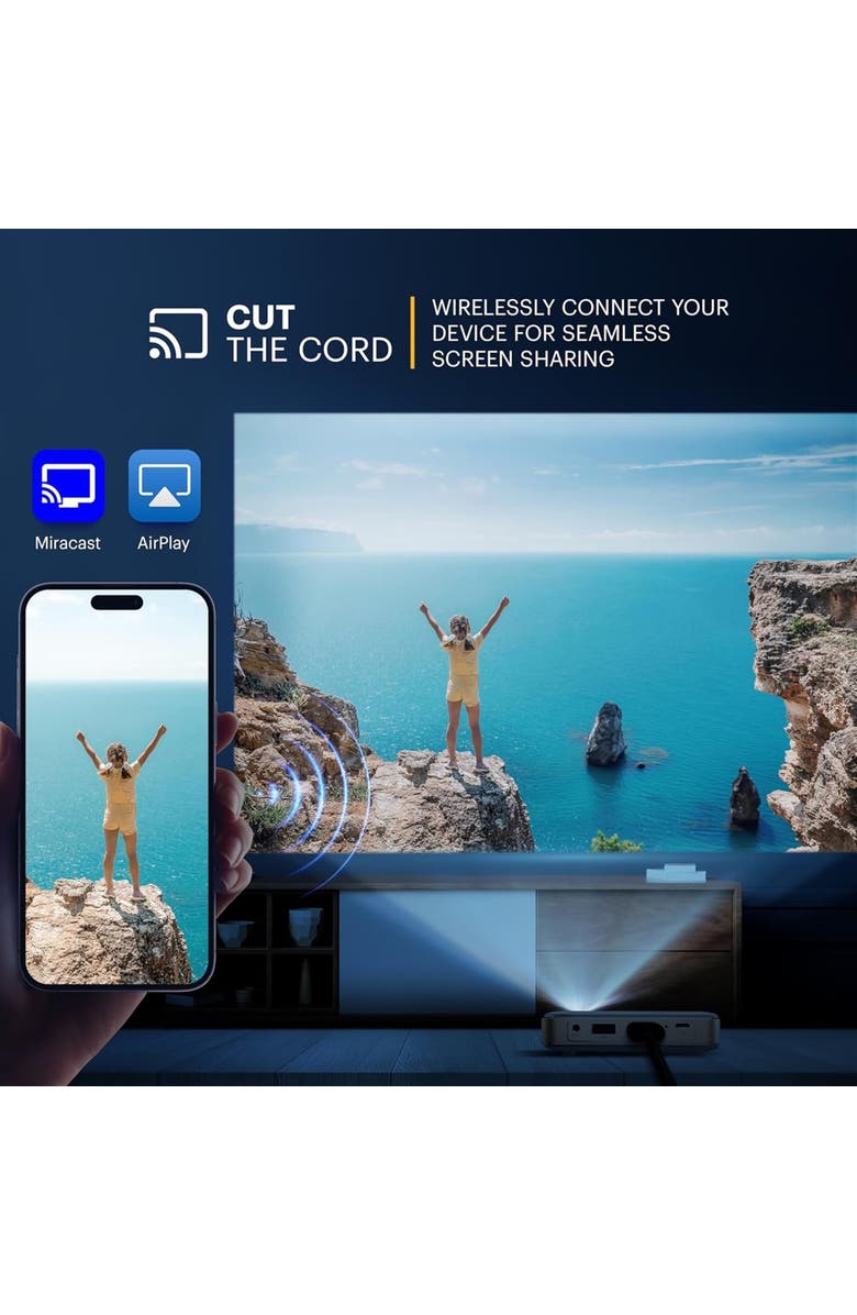 Kodak Luma 150 Pico Projector, Rechargeable Ultra Mini Projector with Travel Case & Tripod, Alternate, color, White