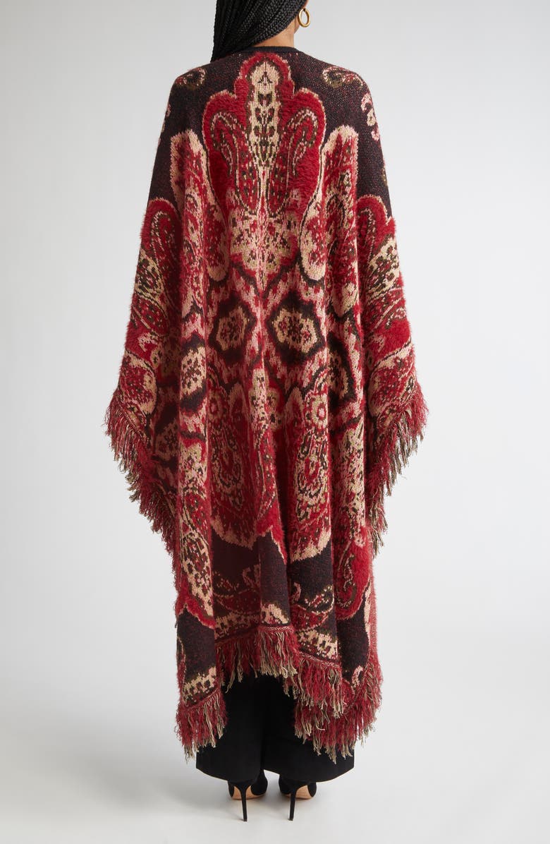 L'AGENCE Naoko Paisley Jacquard Cotton Blend Poncho, Alternate, color, Multi Stripe Paisley