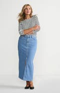 Lands' End Plus Size Soft Denim Maxi Skirt