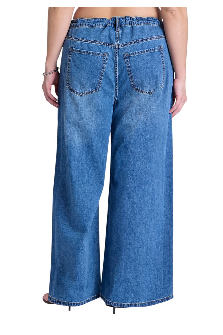 Lightweight Wide Leg Drawstring Waist Jean (plus), Alternate, color, MEDIUM WASH