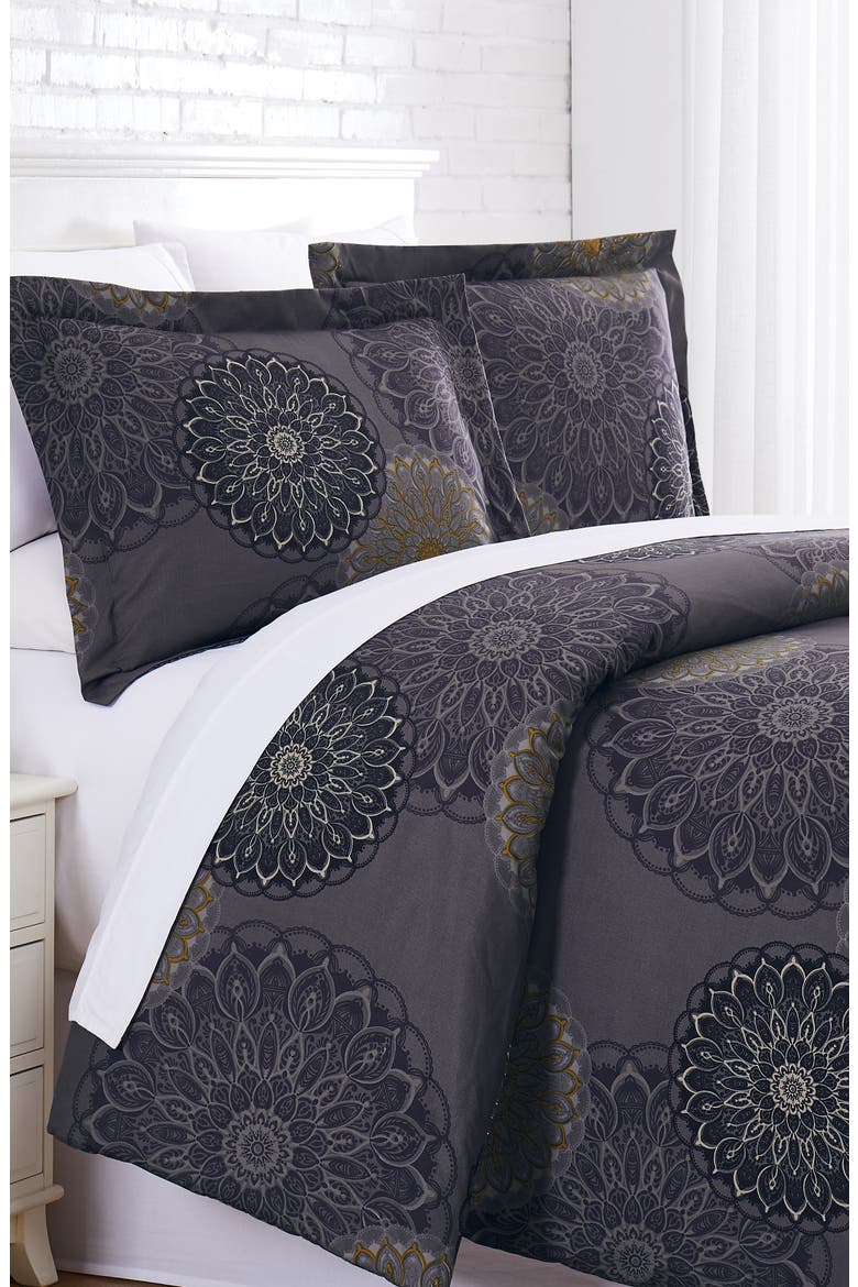 Midnight Floral Duvet Cover Set, Main, color, MIDNIGHT FLORAL BLACK