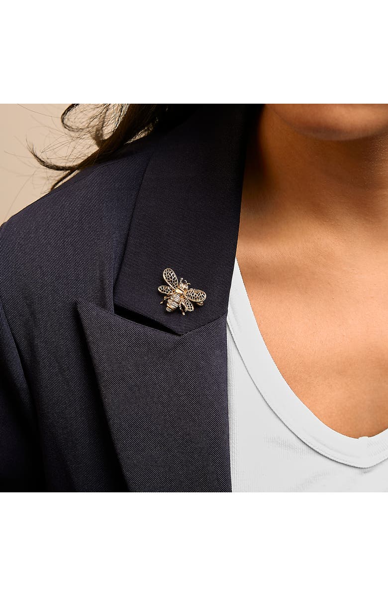 Haus of Brilliance 14K Yellow Gold Diamond Accent Bumble Bee Brooch Convertible Pendant, Alternate, color, Yellow Gold