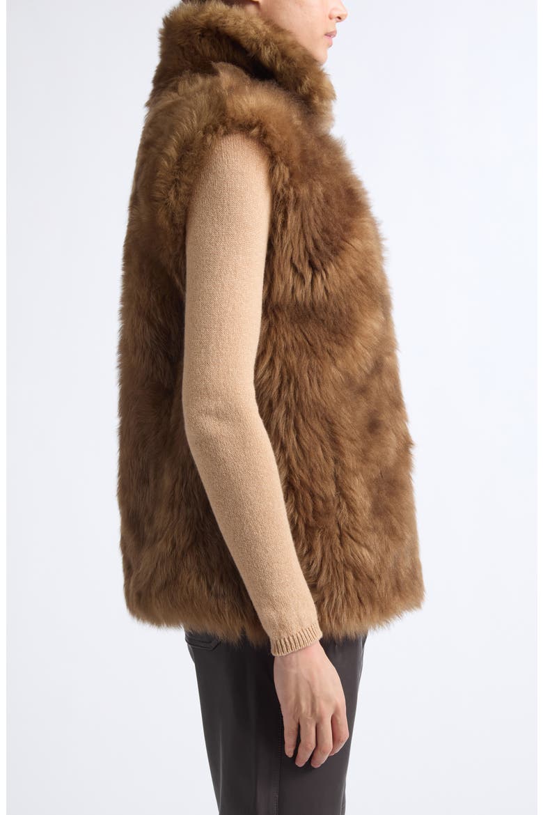 Genuine Shearling Gilet, Alternate, color, 05 BROWN