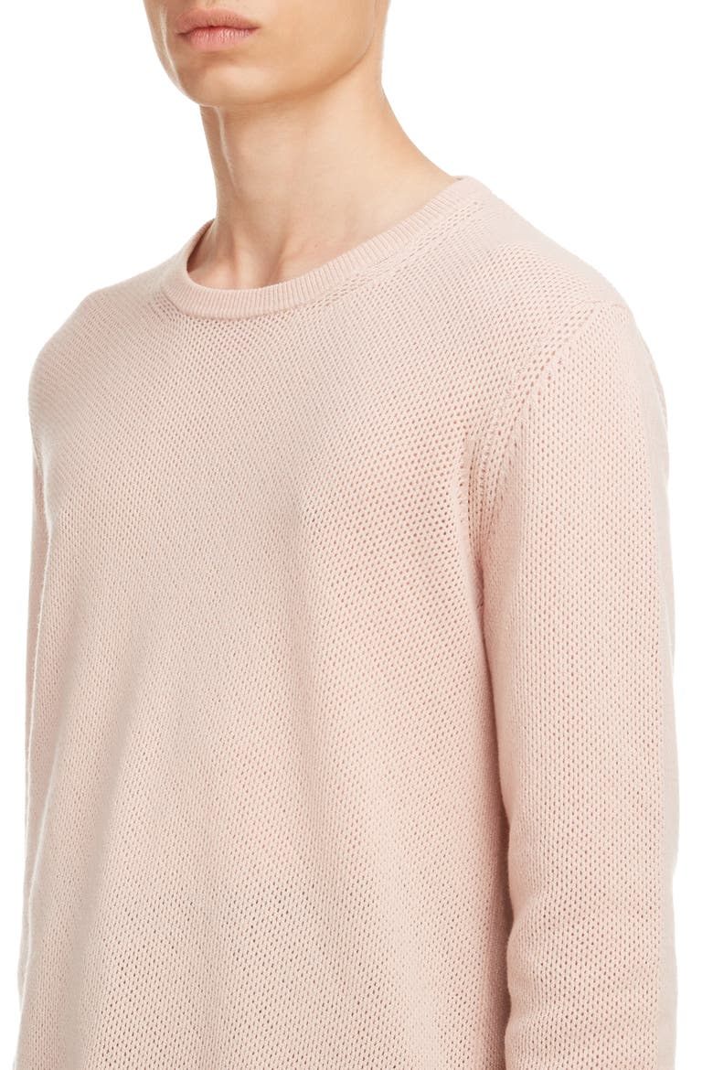 Crewneck Cashmere & Wool Sweater, Alternate, color, PINK