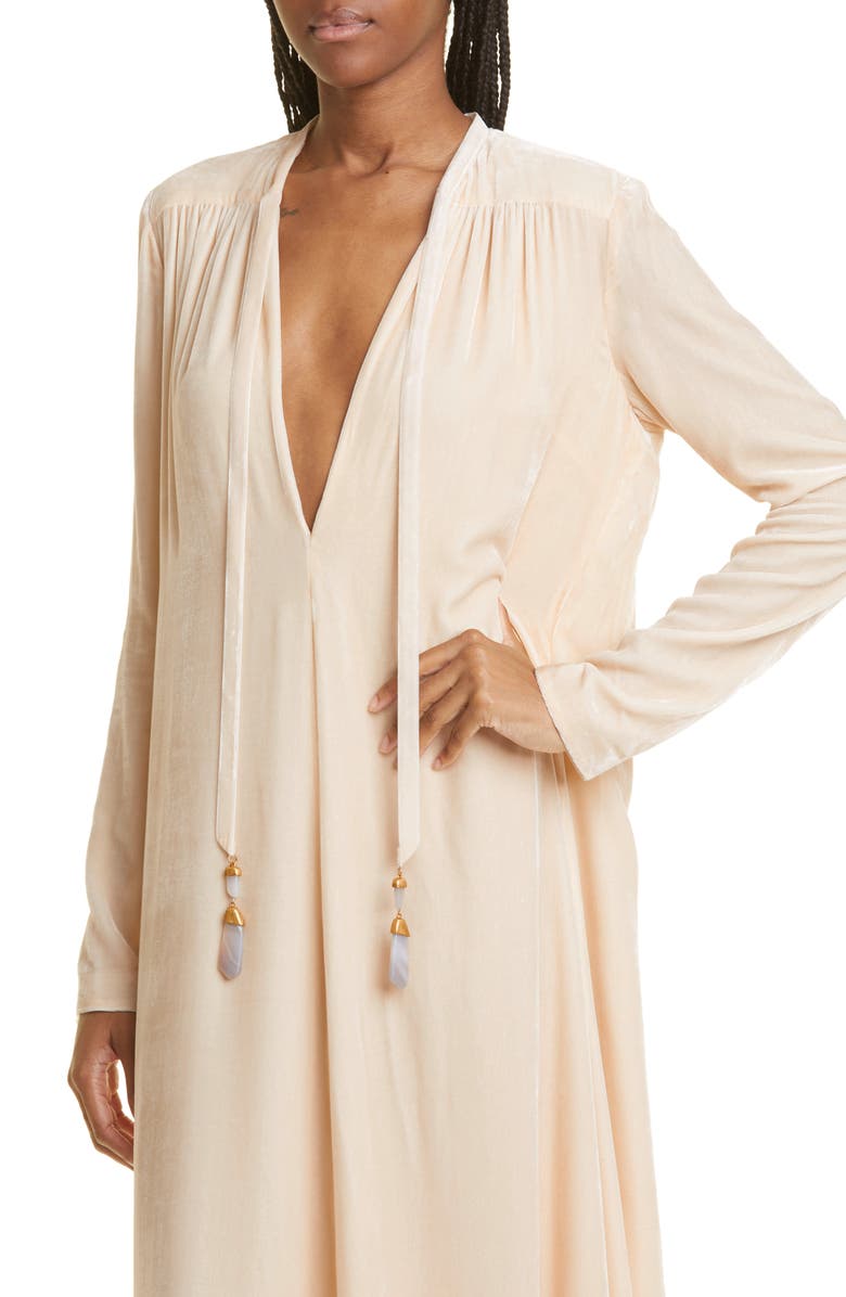 Zimmermann Lyrical Long Sleeve Relaxed Velvet Dress, Alternate, color, 