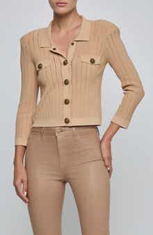 Risa Snap Front Pointelle Knit Cardigan