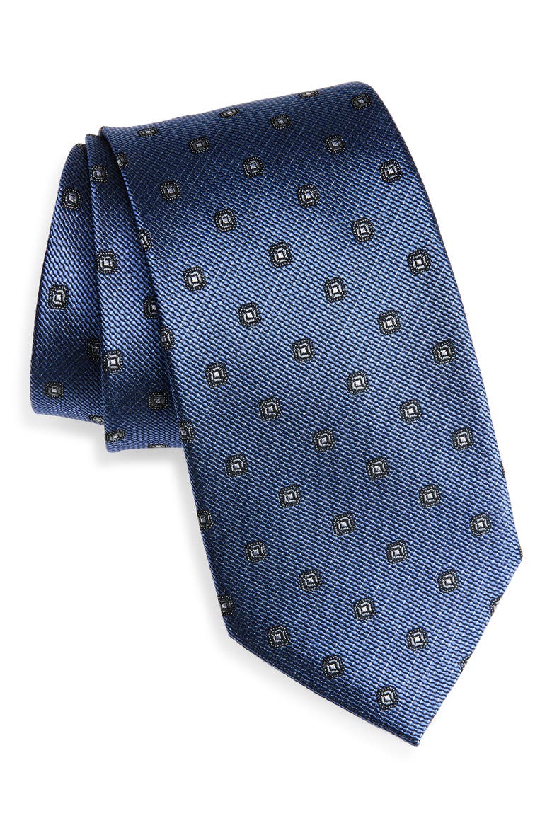 Geometric Silk Tie, Main, color, LIGHT BLUE