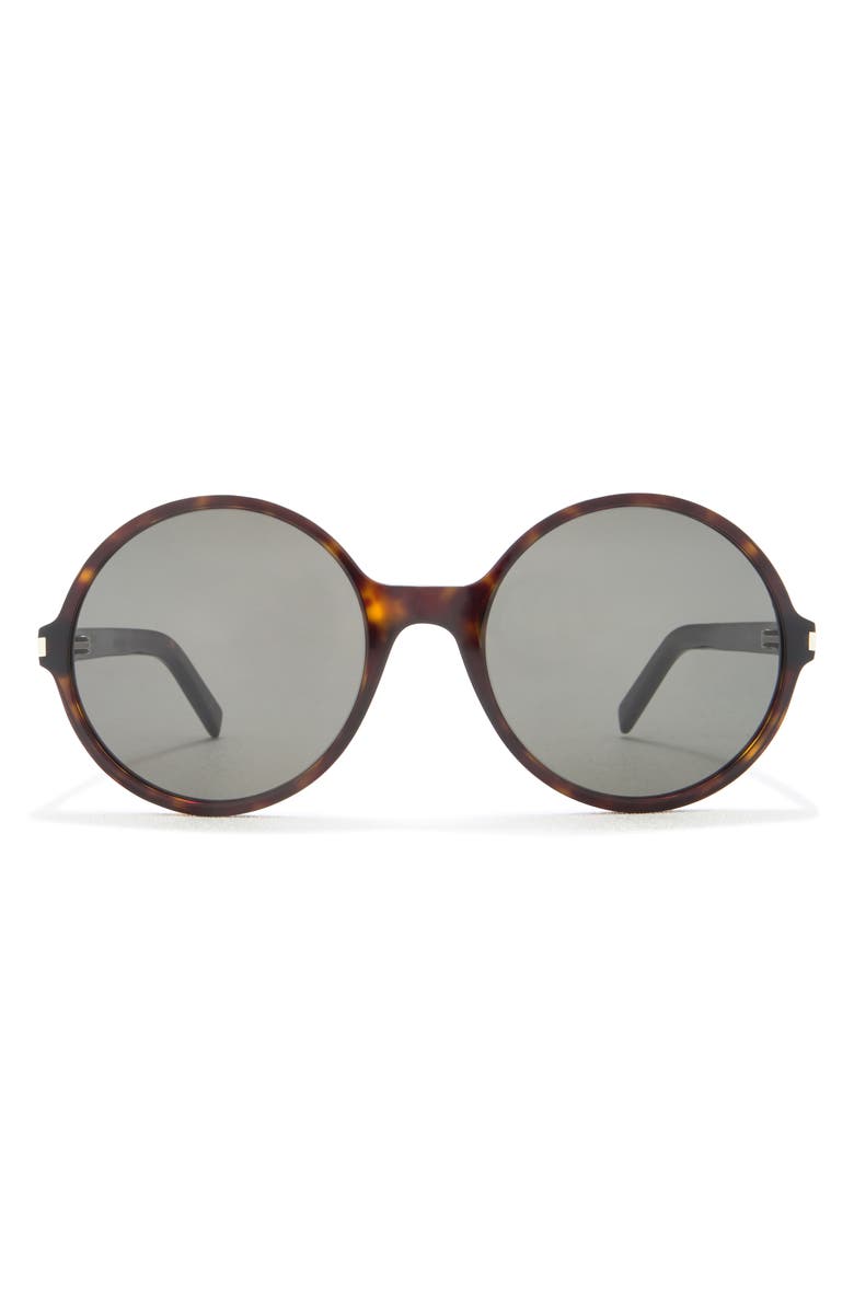 Saint Laurent 58mm Round Sunglasses, Main, color, Havana Havana Grey