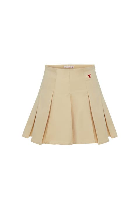 Cotton Pleated Skirt