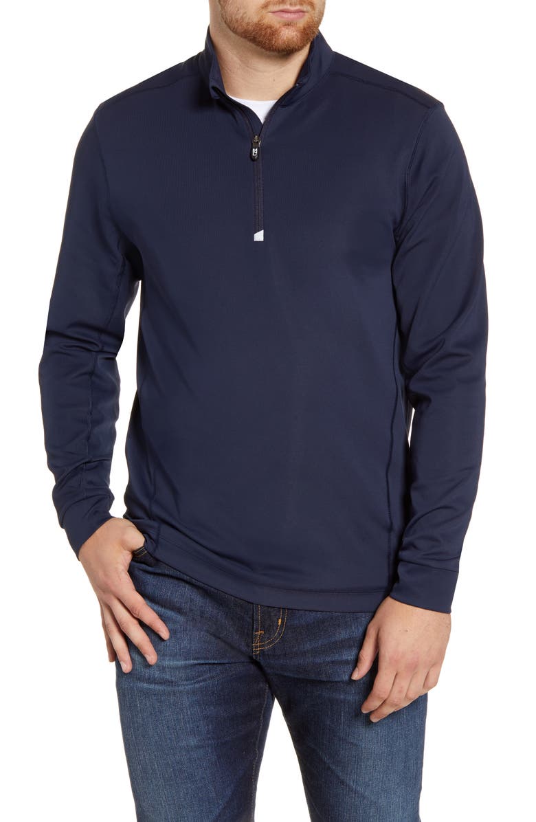 Cutter & Buck Traverse Stretch Quarter Zip Pullover, Main, color, Liberty Navy