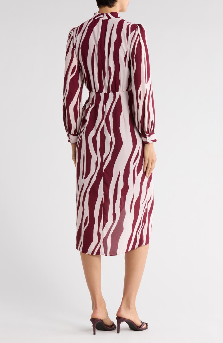 Maggy London Long Sleeve Tulip Midi Dress, Alternate, color, Cherries Jublee/ Blush