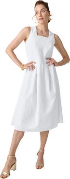 Jessica London Sleeveless Eyelet Midi Dress