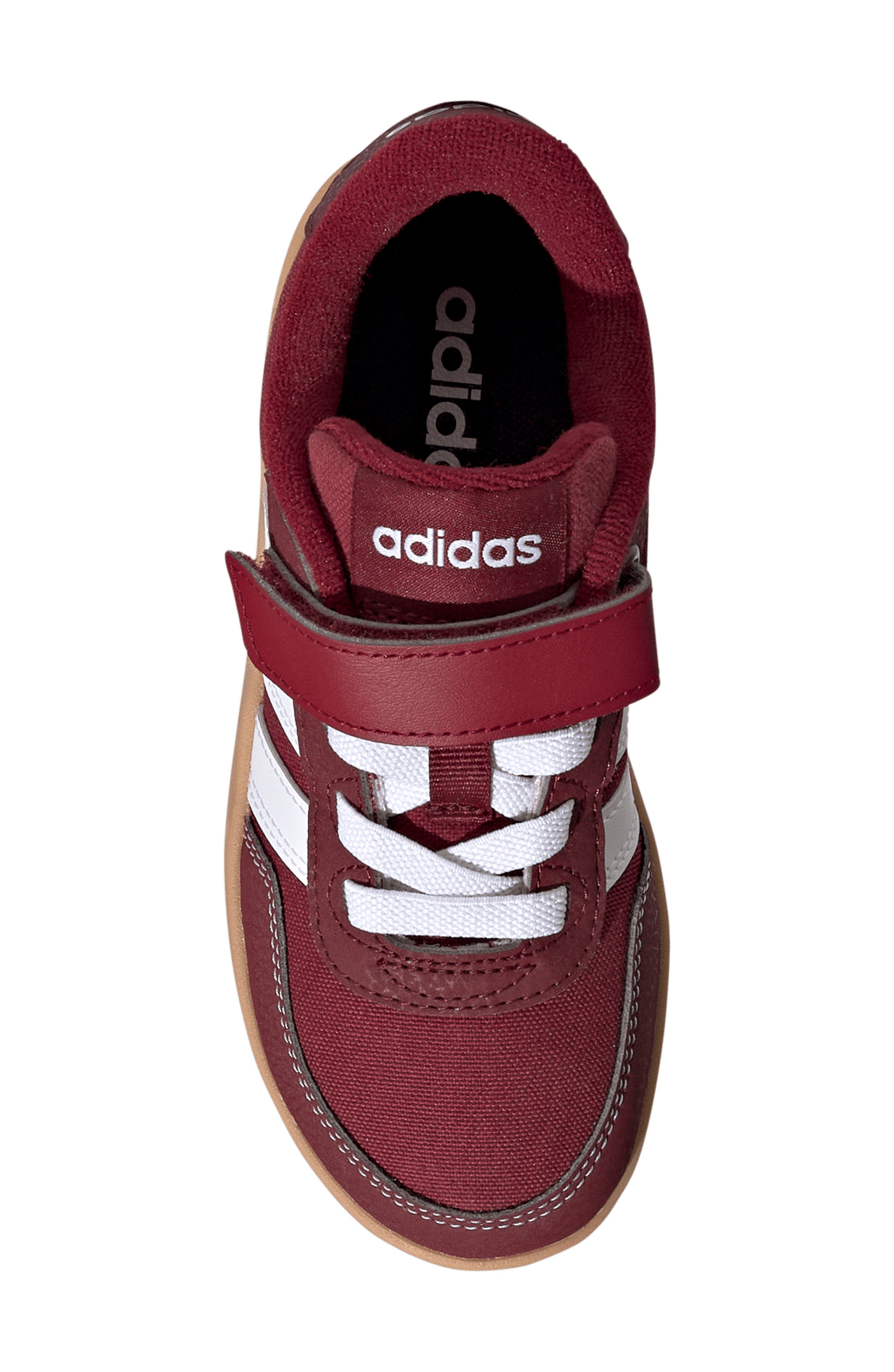 adidas Kids' Breakbase Elastic Lace Sneaker, Alternate, color, Burgundy/ White/ Shadow Red