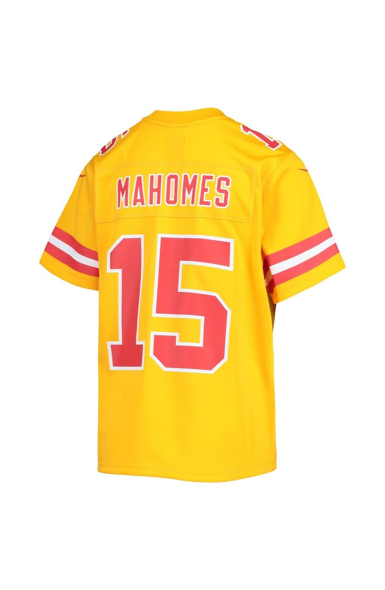 Nike Youth Nike Patrick Mahomes Gold Kansas City Chiefs Inverted Team Game Jersey, Alternate, color,
