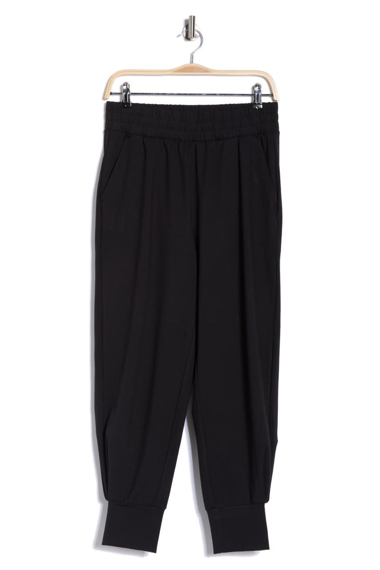 Manhattan Chic Scuba Knit Joggers, Alternate, color, BLACK