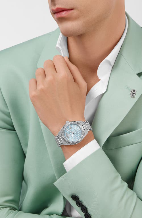 Philipp Plein Date Superlative Crystal Watch In Stainless Steel