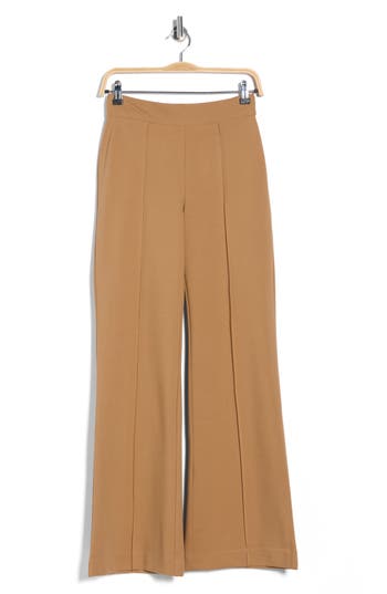 Dkny Front Seam Straight Leg Ponte Pants In Brown
