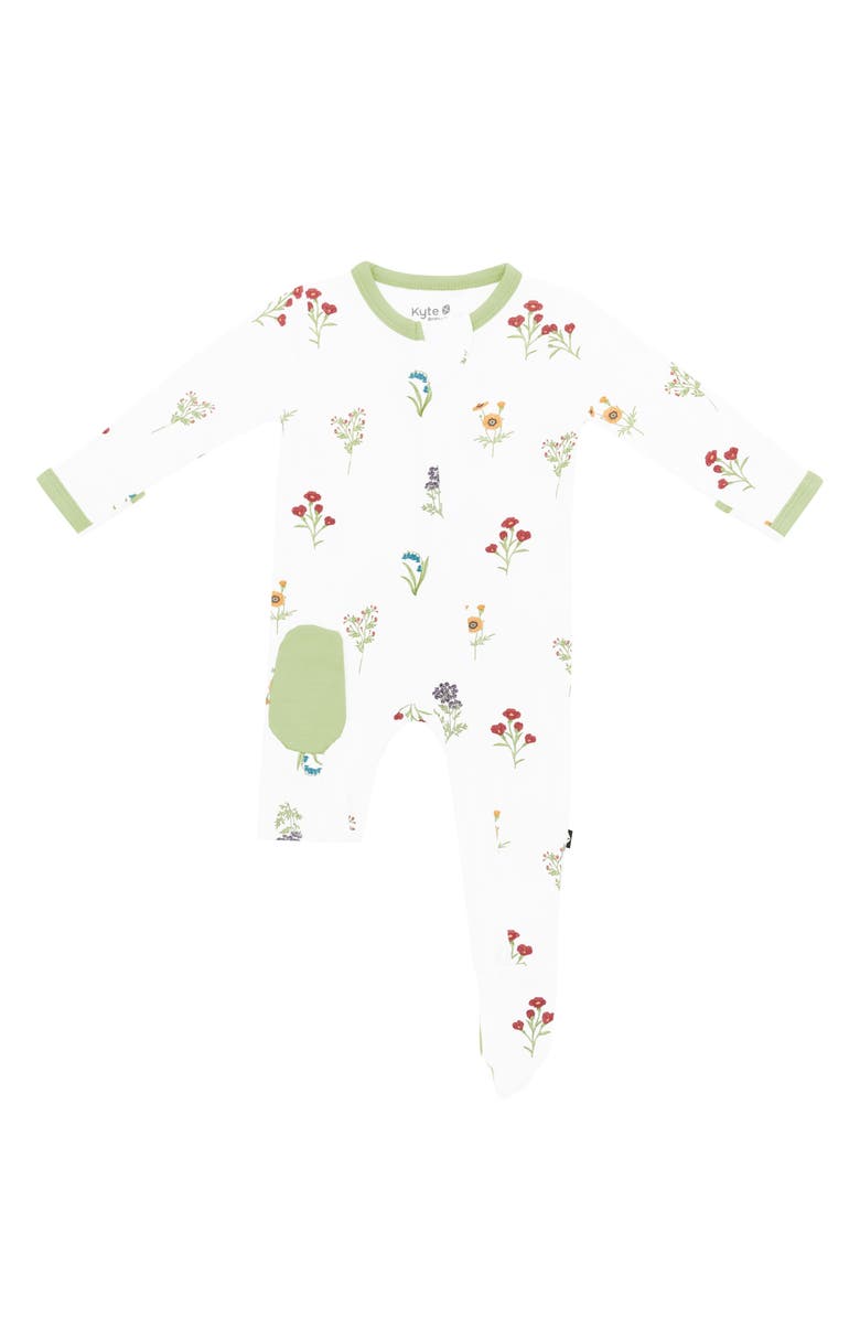 Kyte BABY Wildflower Zip-Up Romper, Alternate, color, Wildflower