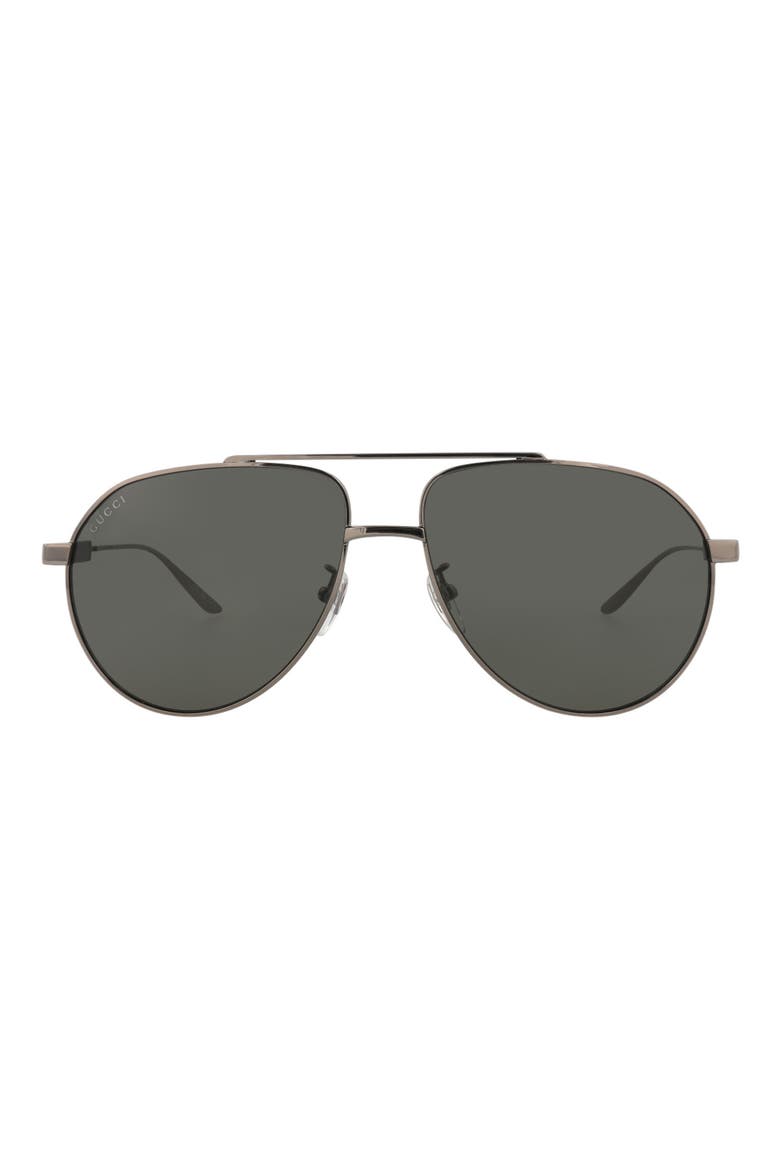61mm Aviator Sunglasses, Main, color, RUTHENIUM RUTHENIUM GREY