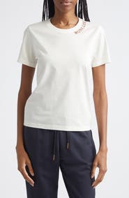 Moncler Logo Embroidered Cotton T-Shirt