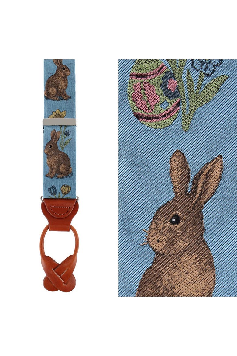 Harvey's Easter Sunday Silk Button End Suspenders, Main, color, Light Blue