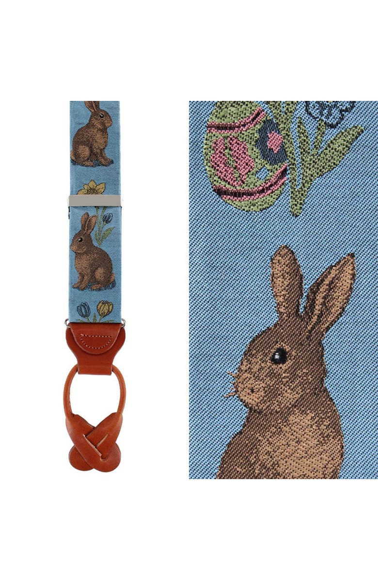 Trafalgar Harvey's Easter Sunday Silk Button End Suspenders, Main, color, Light Blue