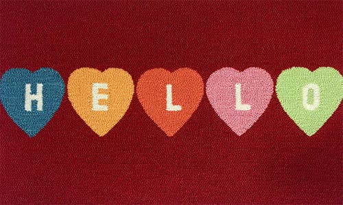 R16 Home Convo Heart Doormat In Red Multi