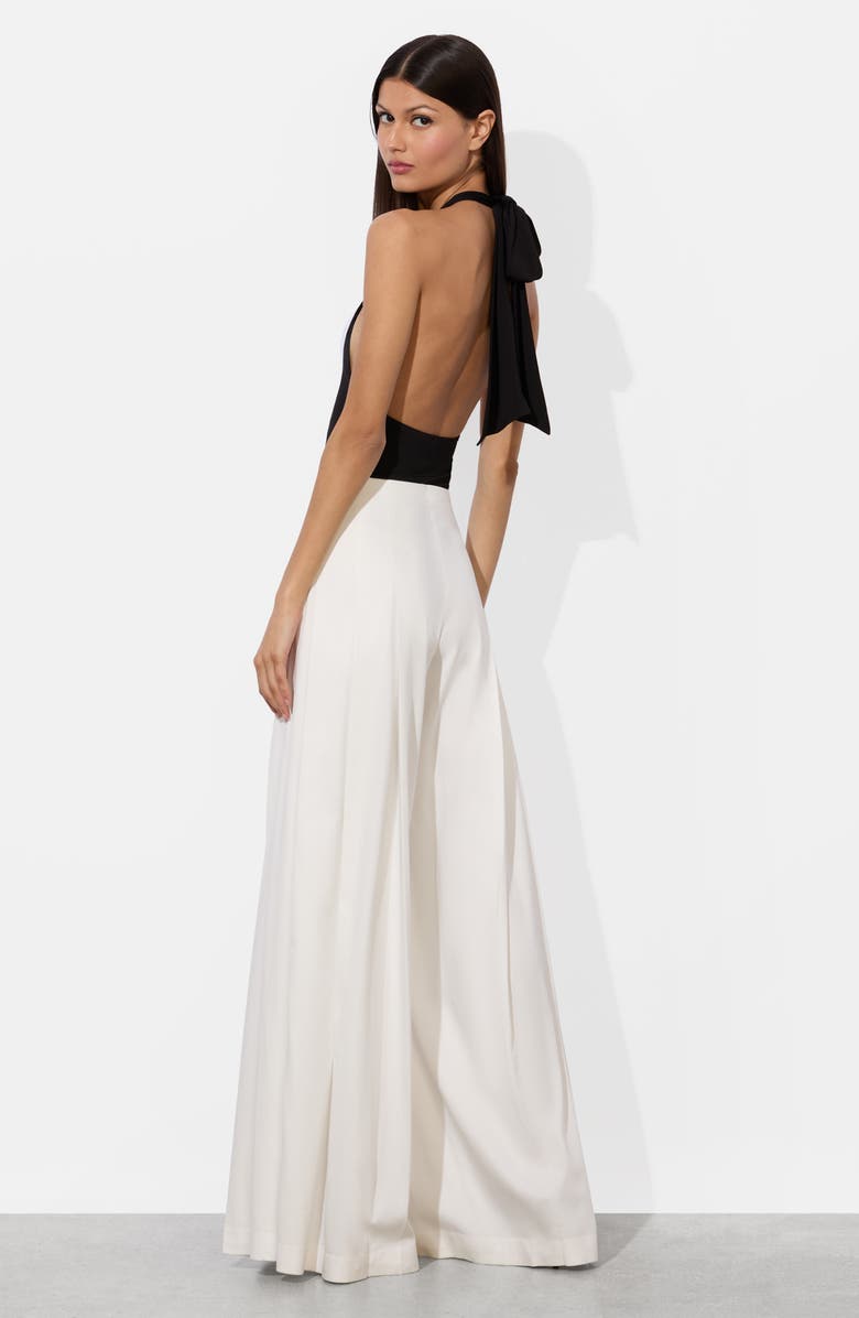 Alice + Olivia Pippa Plunge Halter Bodysuit, Alternate, color, 