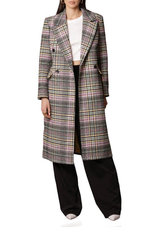 Plaid Double Breasted Coat