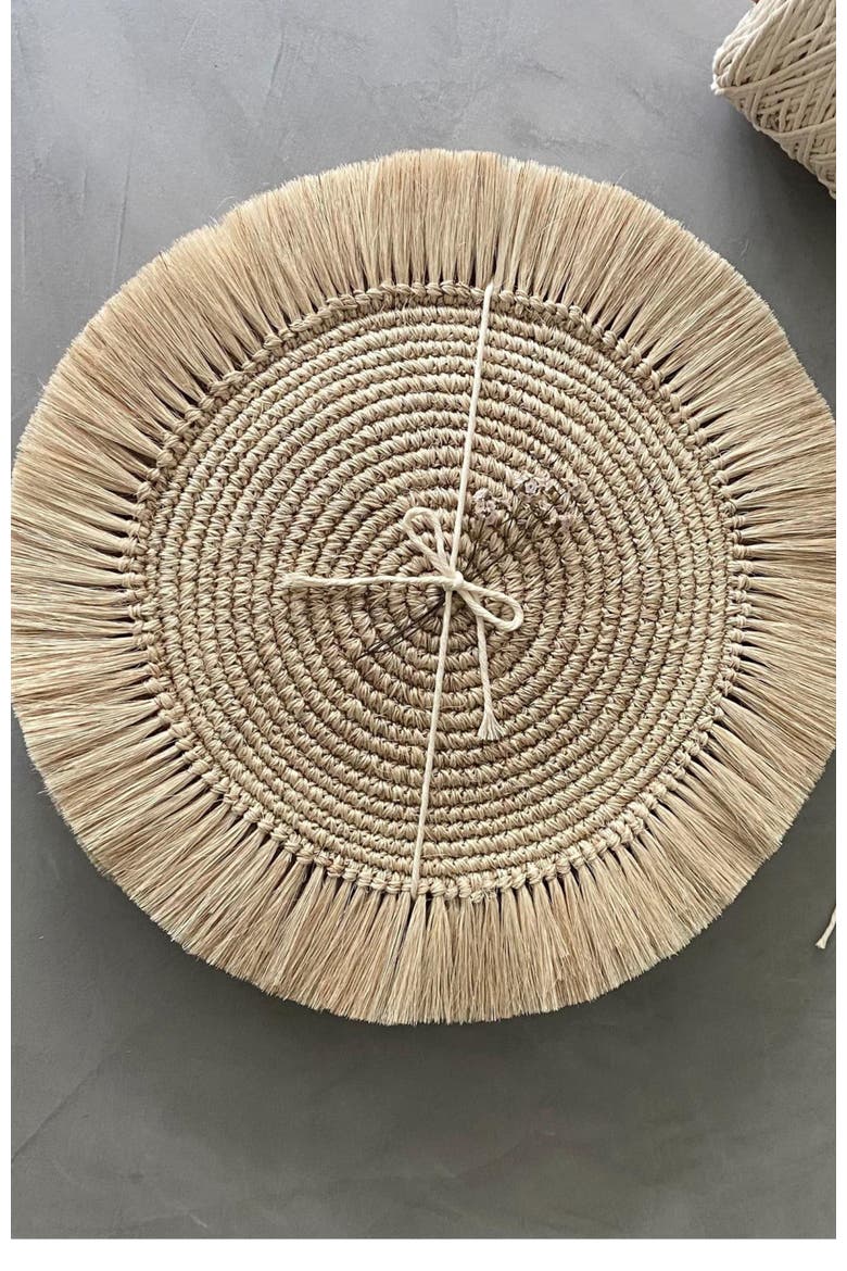Fique Fringe Placemats Set of 4, Alternate, color, Natural