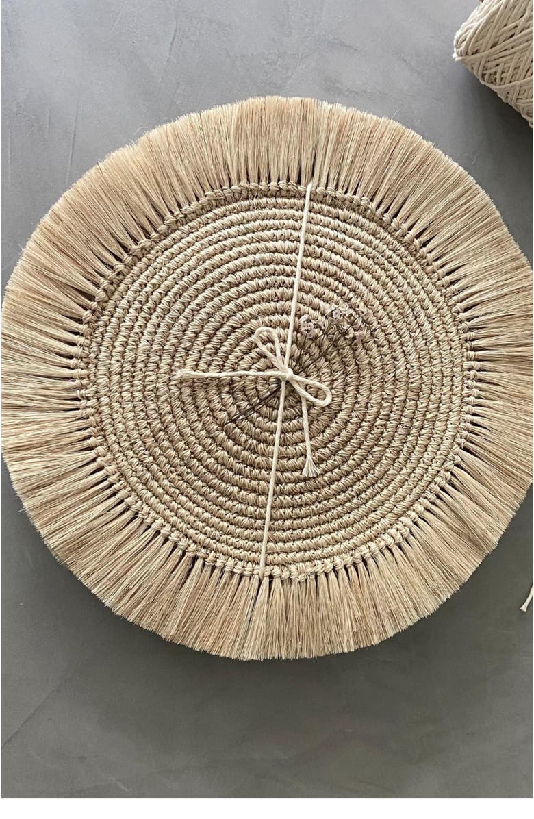 Tallo de Olivo Fique Fringe Placemats Set of 4, Alternate, color, Natural