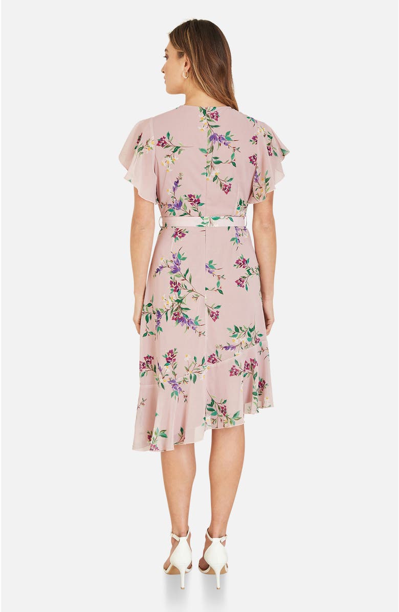 Yumi Midi Dress With Frill Details, Alternate, color, Pink
