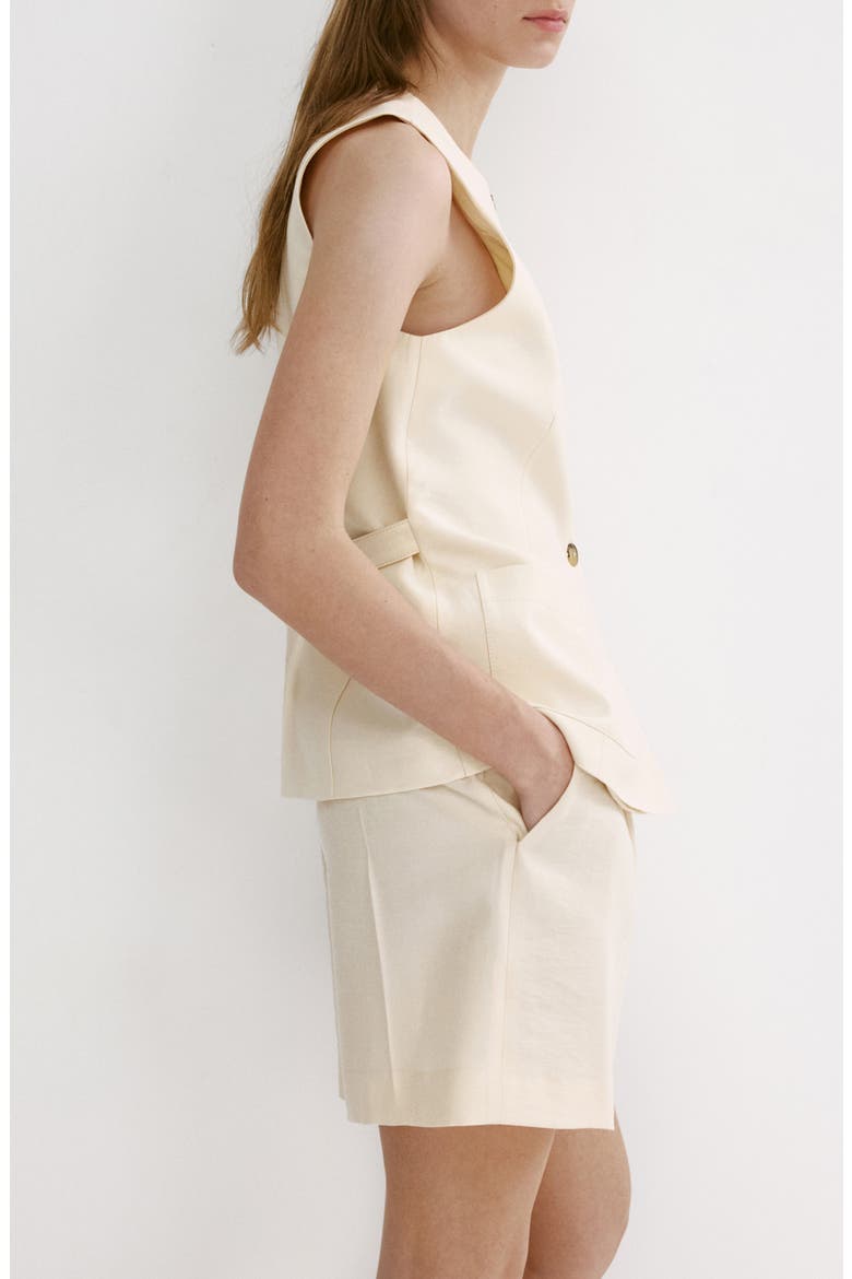 Pocket Button Front Vest, Alternate, color, ECRU