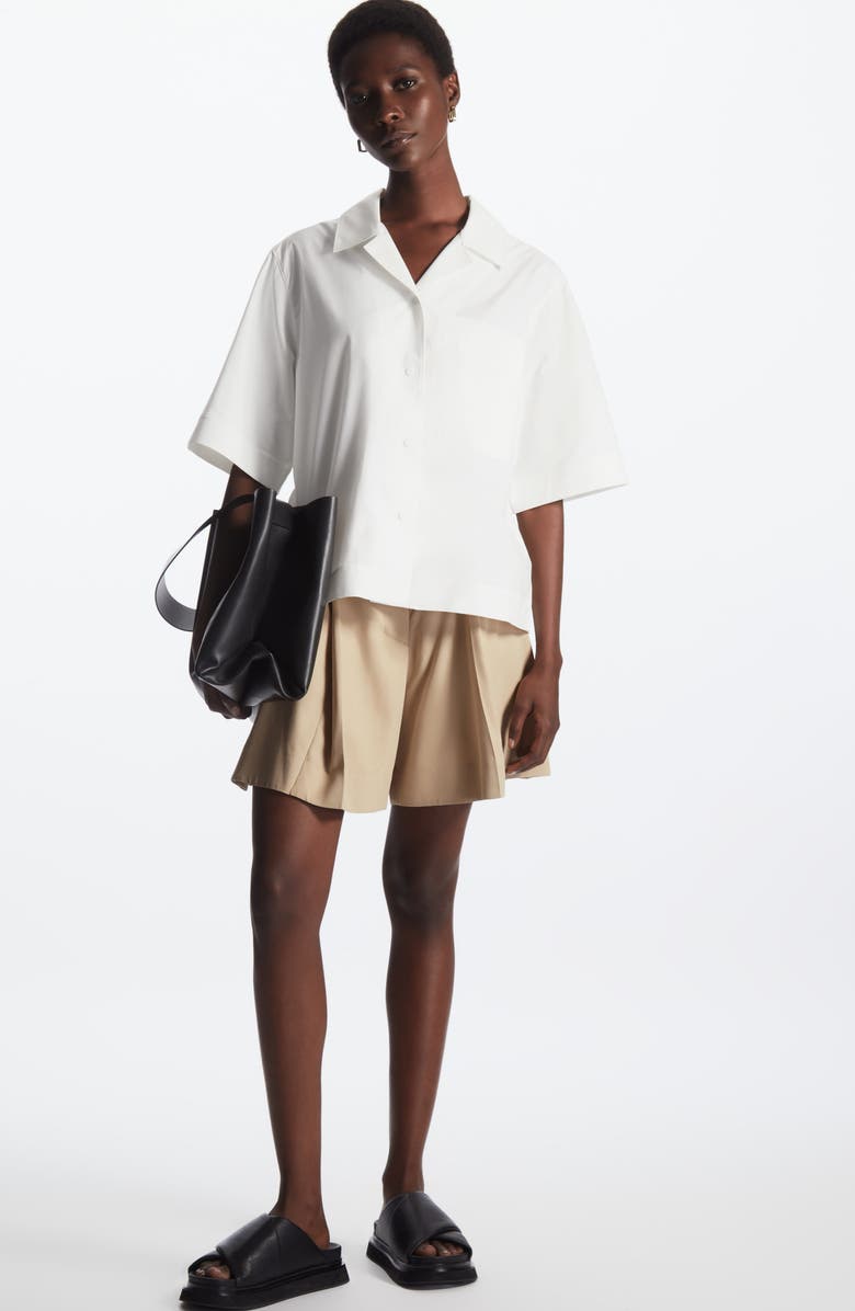 COS Boxy Short Sleeve Button-Up Shirt, Alternate, color,