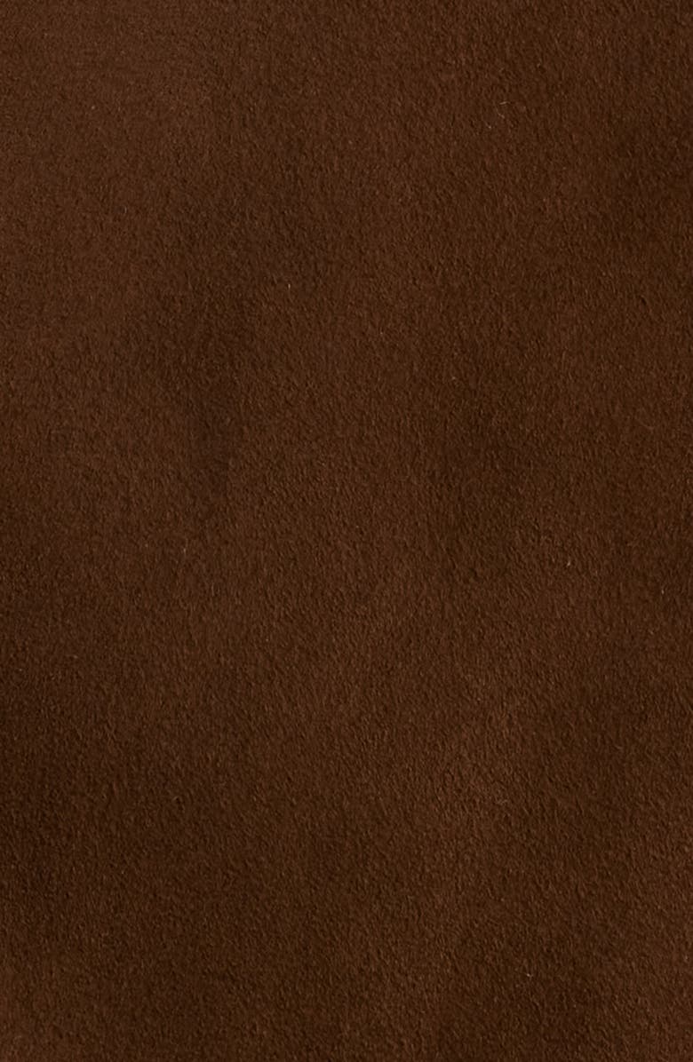 FRAME Suede & Genuine Shearling Bomber Jacket, Alternate, color, Dark Camel